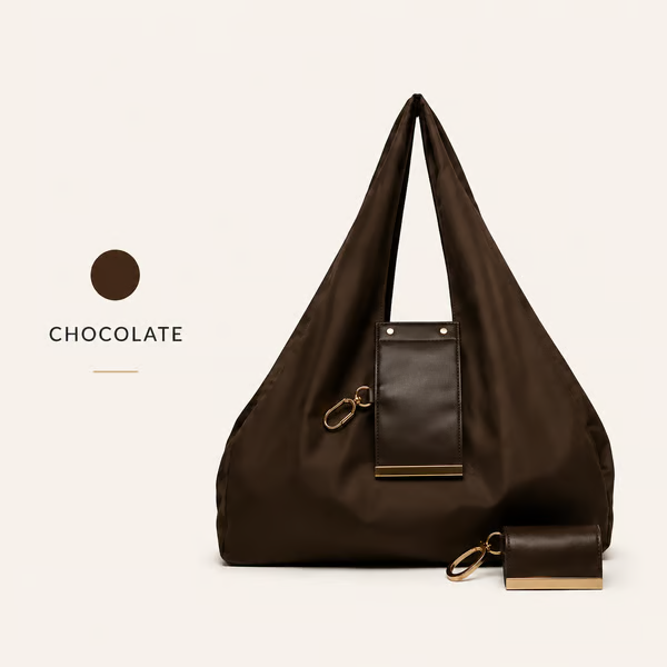 💖Hot 50% OFF🌹 Charm Transformable Bag – Stylish Vegan Leather Tote & Keychain Charm