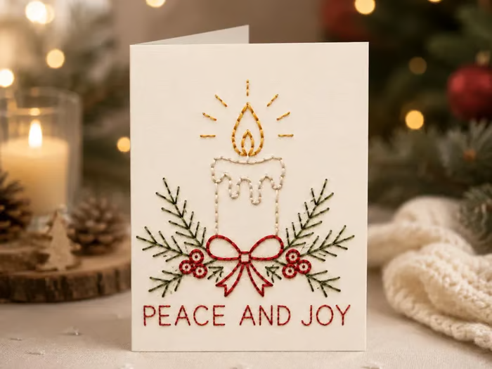 🌲 🪡 Christmas Hand Embroidery Card DIY Kit | Stitch Your Way Into the Christmas Spirit ✨ 🎁