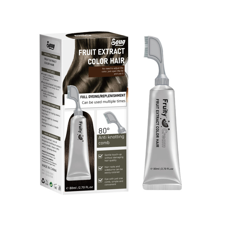 Fruit Hair Dye Cream Covers Gray & Nourishes