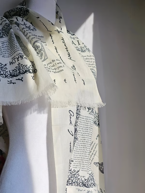 ✝️Handcrafted Christian Prayer Shawl: Protection Bible Verse Scarf, Yeshua Scripture Wrap🙏