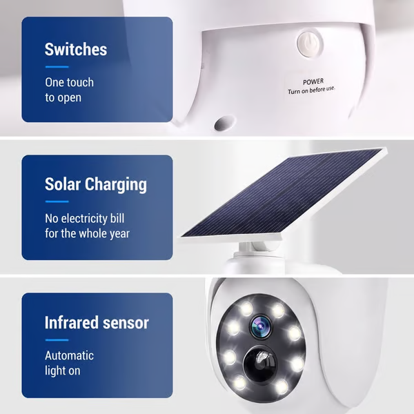 ⏰Solar-Powered Simulated Surveillance Camera Street Light
