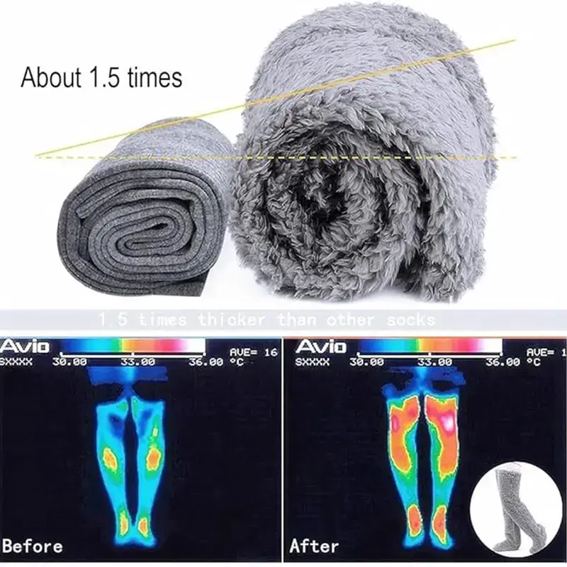 🔥Hot Sale 49% OFF✨Over Knee High Fuzzy Long Socks Winter Warm Cold Leg Knee Joint Cold-proof Stockings Home Floor Sleeping Socks