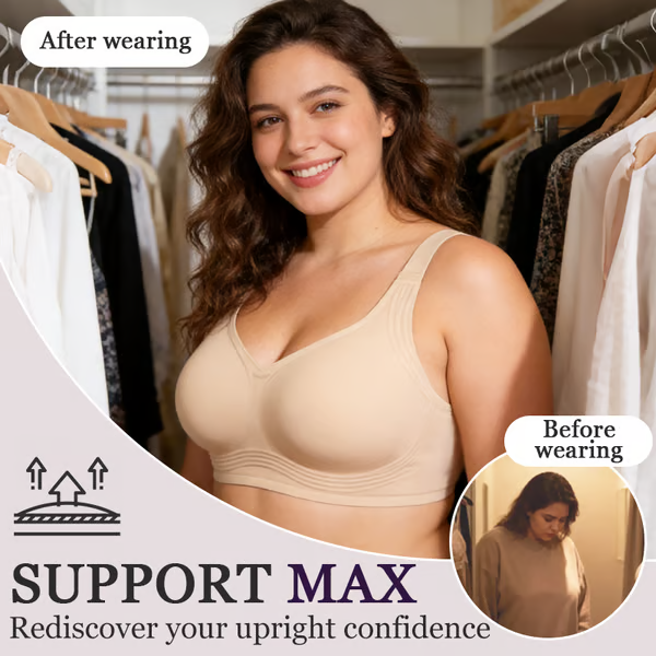 🏆Wirefree Full-Coverage Support Bra Padded Gentle Uplift All-Day Comfort👍No More Sagging Breasts