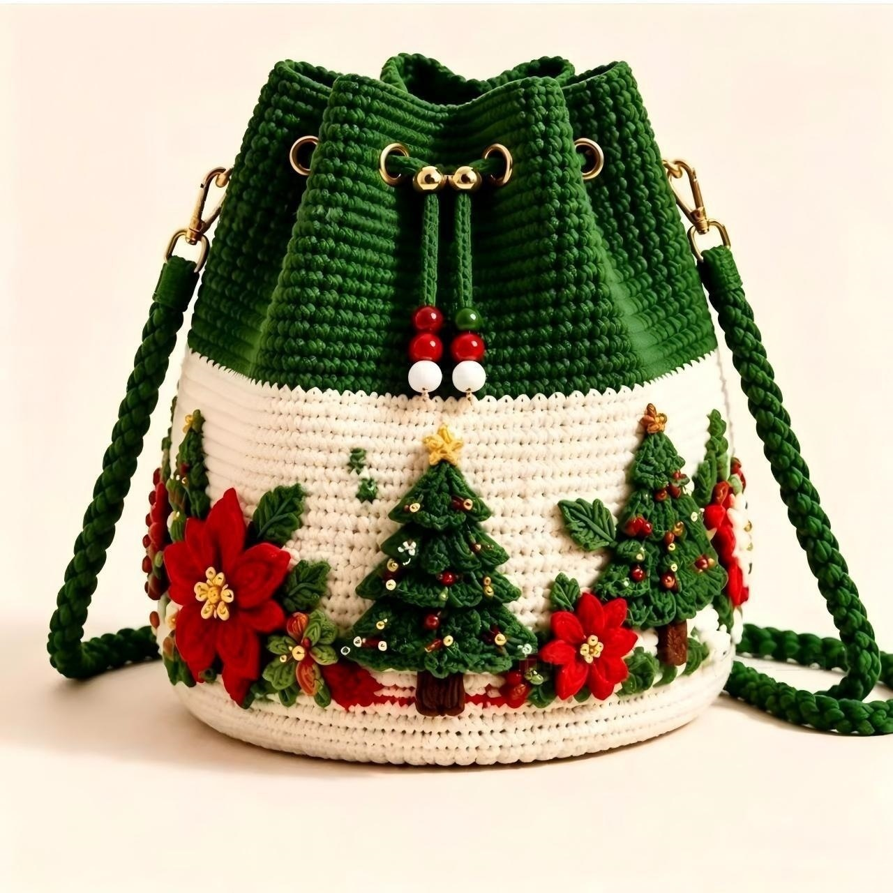 🎄3D Christmas Crochet Bucket Bag  