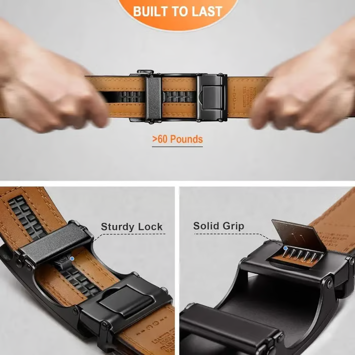 🔥LAST DAY 50% OFF - 🎁 -Leather Ratchet Belt With Adjustable Buckle