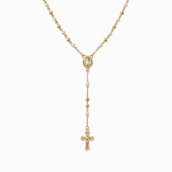 ✝️ LIMITED‑TIME 50% OFF! ✨ Retro Gold Tone Virgin Mary Crucifix Necklace – Vintage, Elegant, Daily‑wear 💛