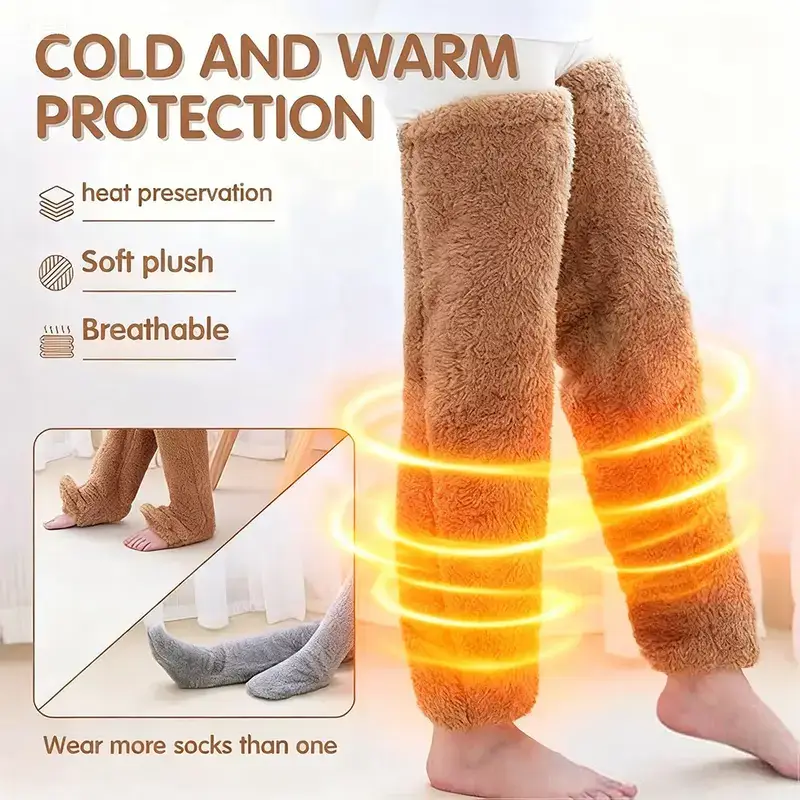 🔥Hot Sale 49% OFF✨Over Knee High Fuzzy Long Socks Winter Warm Cold Leg Knee Joint Cold-proof Stockings Home Floor Sleeping Socks