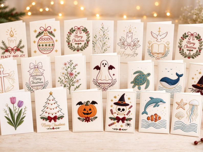 🌲 🪡 Christmas Hand Embroidery Card DIY Kit | Stitch Your Way Into the Christmas Spirit ✨ 🎁