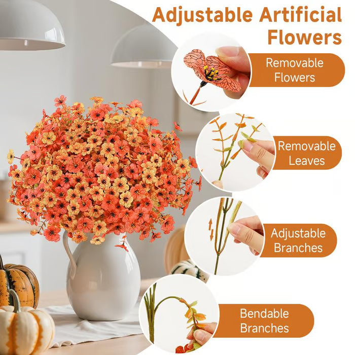 🔥Last Day 50% OFF - 🍁UV-Resistant Artificial Daisy Flowers for Fall Decor Halloween