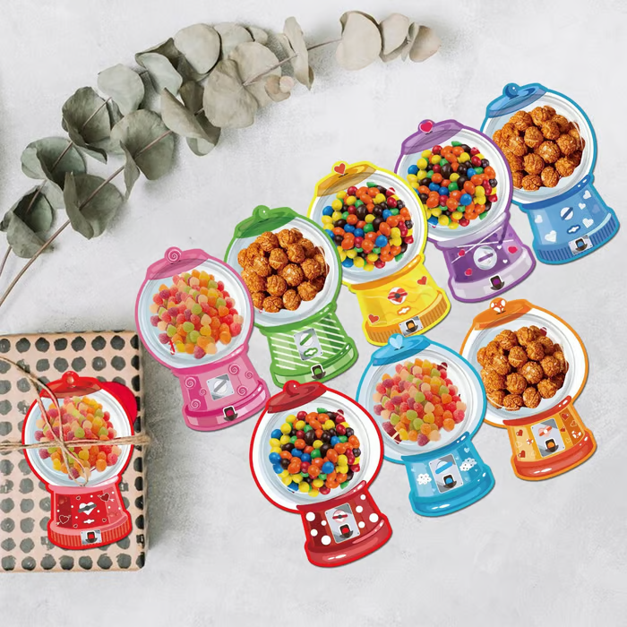 Valentine's Candy Cards Gift Set | 36/18 Pcs with Plastic Domes, DIY Treat Holders for Classroom Exchange, Kids & Couples 💝🎁🍬