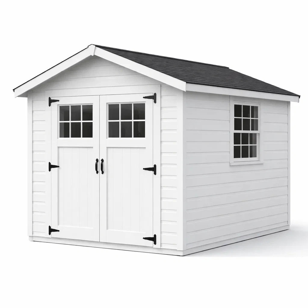 Abri de jardin en bois avec portes vitrées et fenêtre-homeurbania