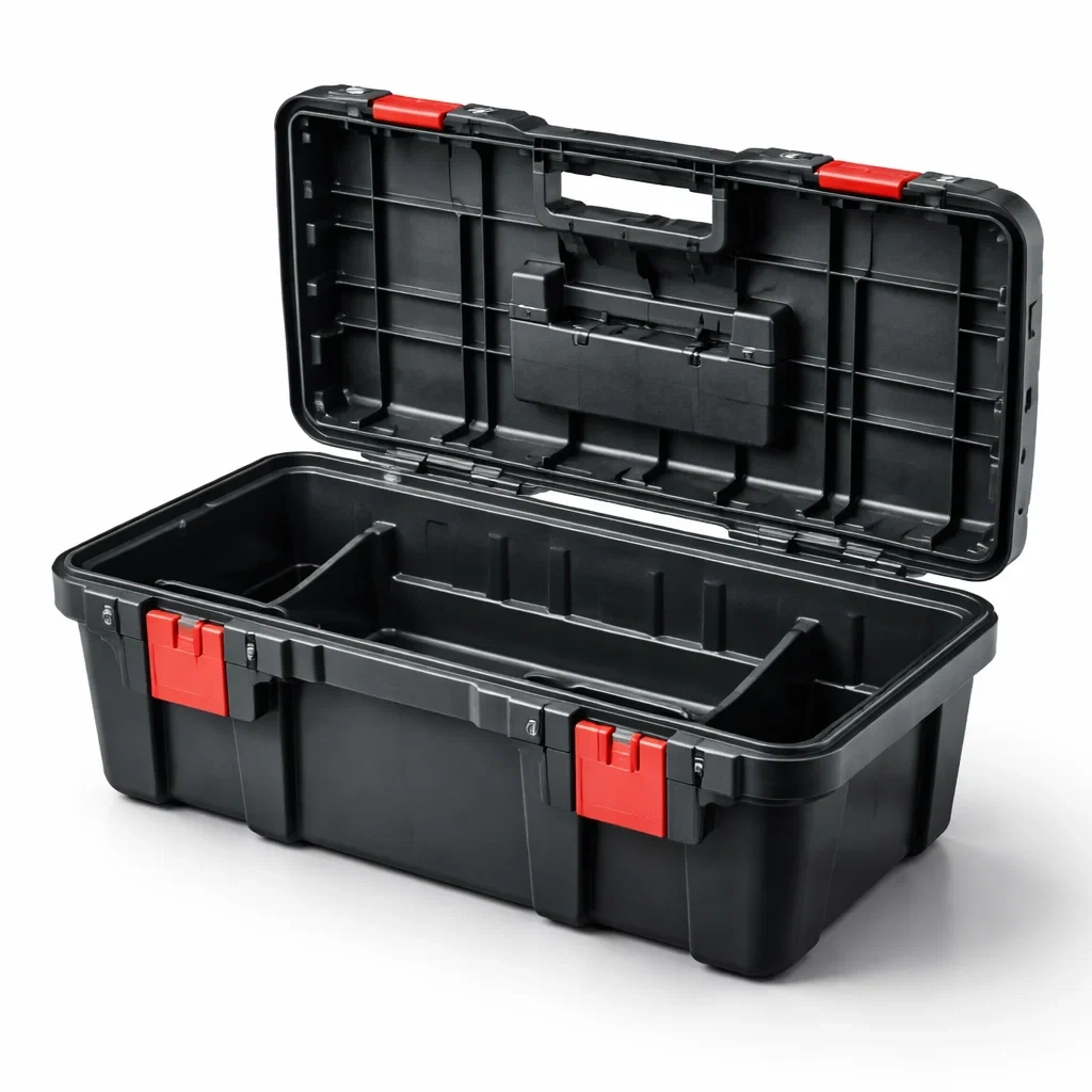 Boîte à outils en polypropylène noir et rouge 60x30x25 cm-homeurbania