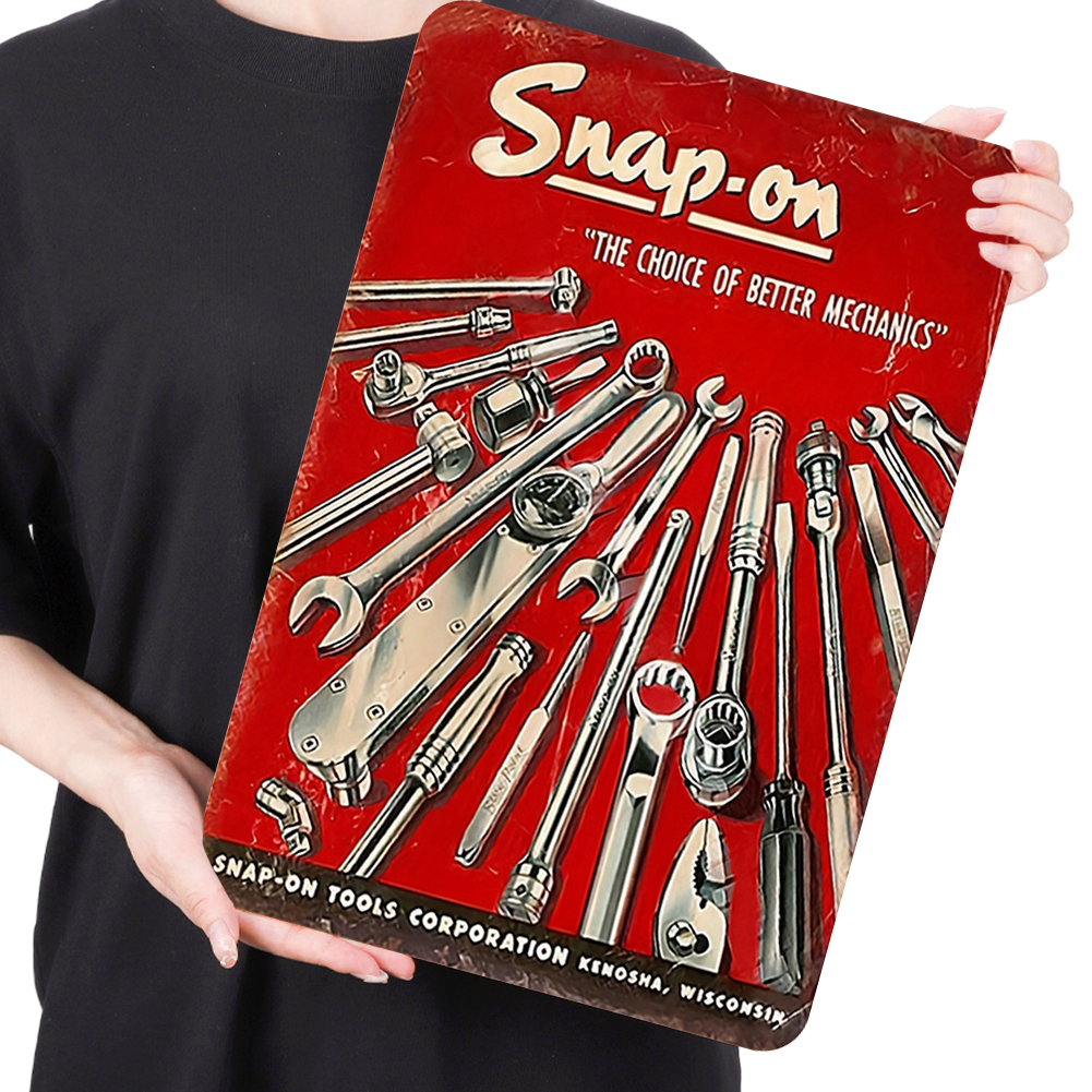 Snap On Tool - Metal Tin Signs(8*12Inch/12*16Inch) - Garage