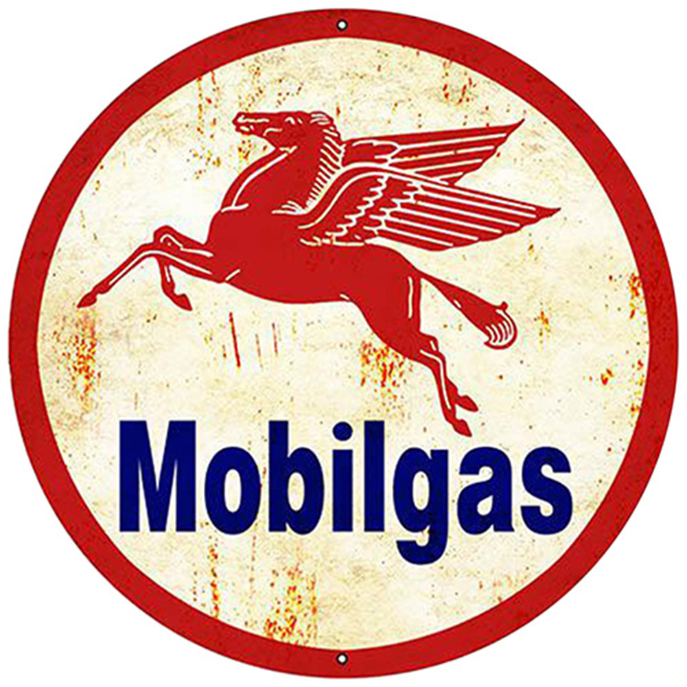 Mobilgas Gas Station - Round Metal Tin Signs(12*12Inch)