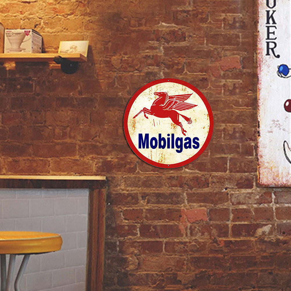 Mobilgas Gas Station - Round Metal Tin Signs(12*12Inch)