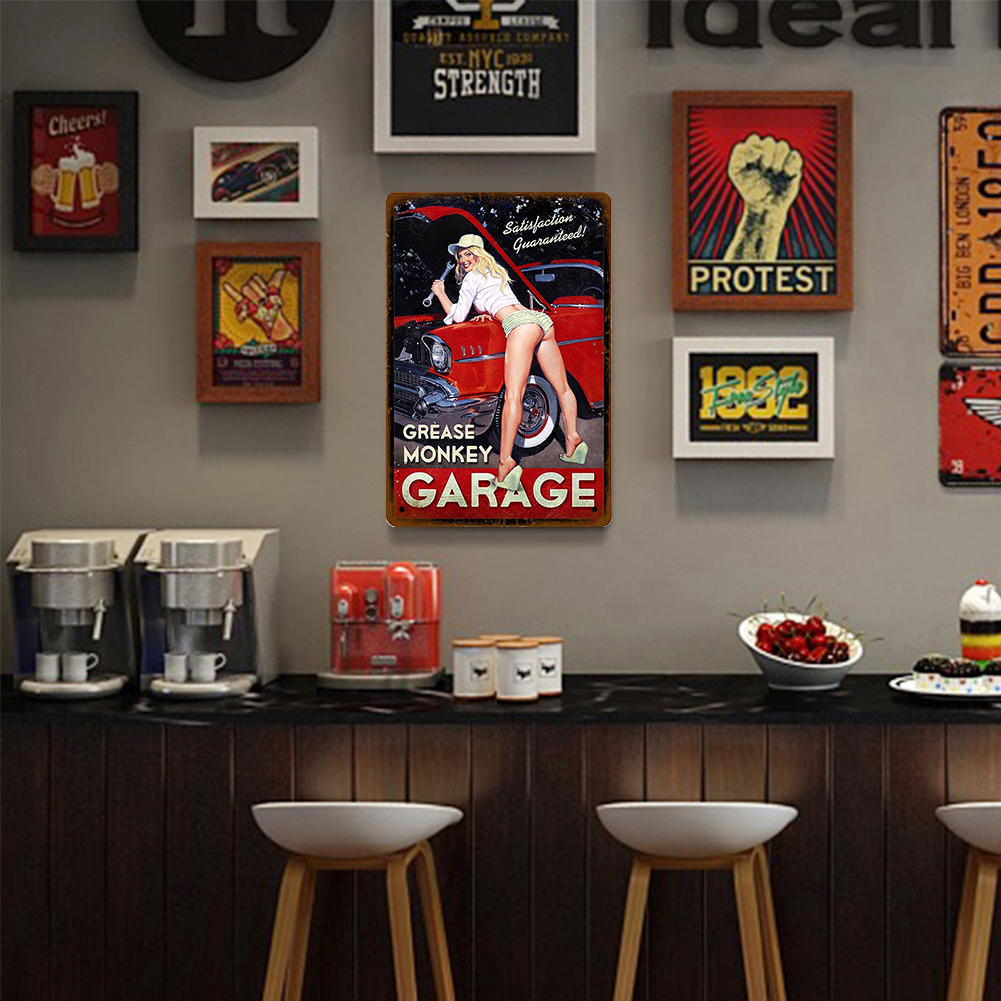 Garage Girl - Vintage Metal Signs(12*16Inch)-Pin-up-girls
