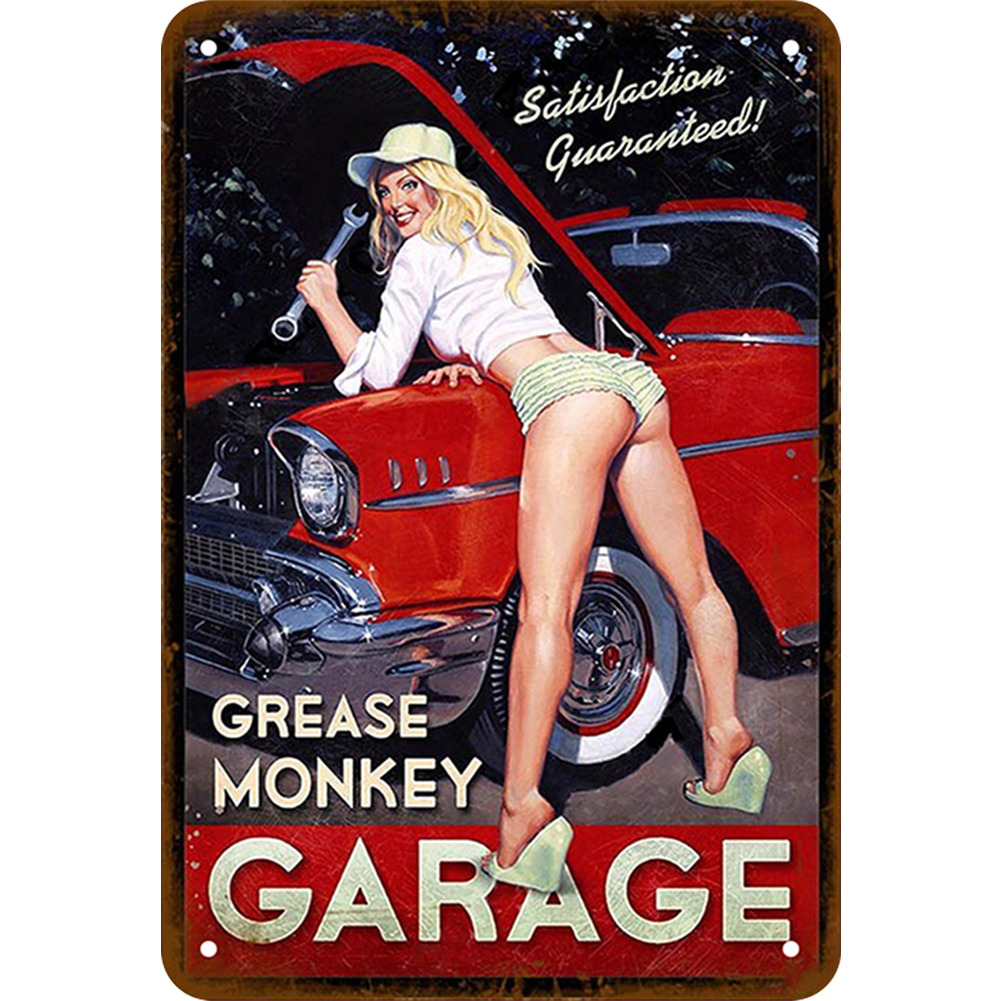 Garage Girl - Vintage Metal Signs(12*16Inch)-Pin-up-girls