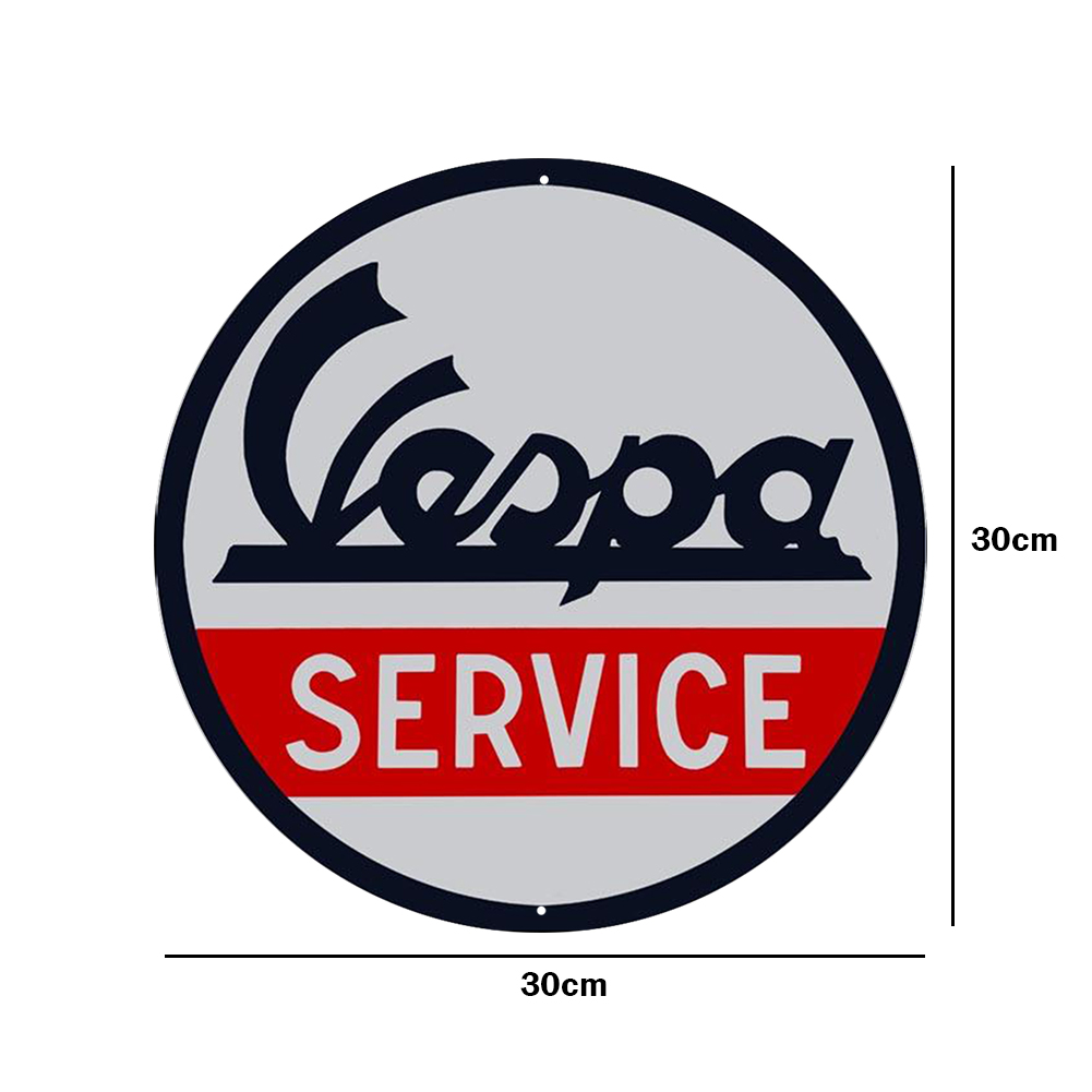 Vespa Service - Round Metal Tin Signs(12*12Inch) - Vehicle