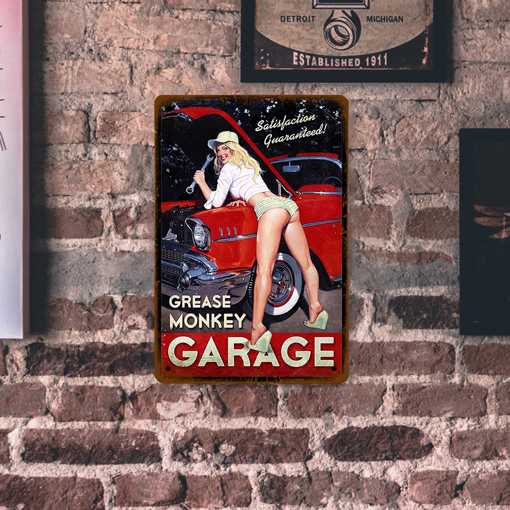 Garage Girl - Vintage Metal Signs(12*16Inch)-Pin-up-girls
