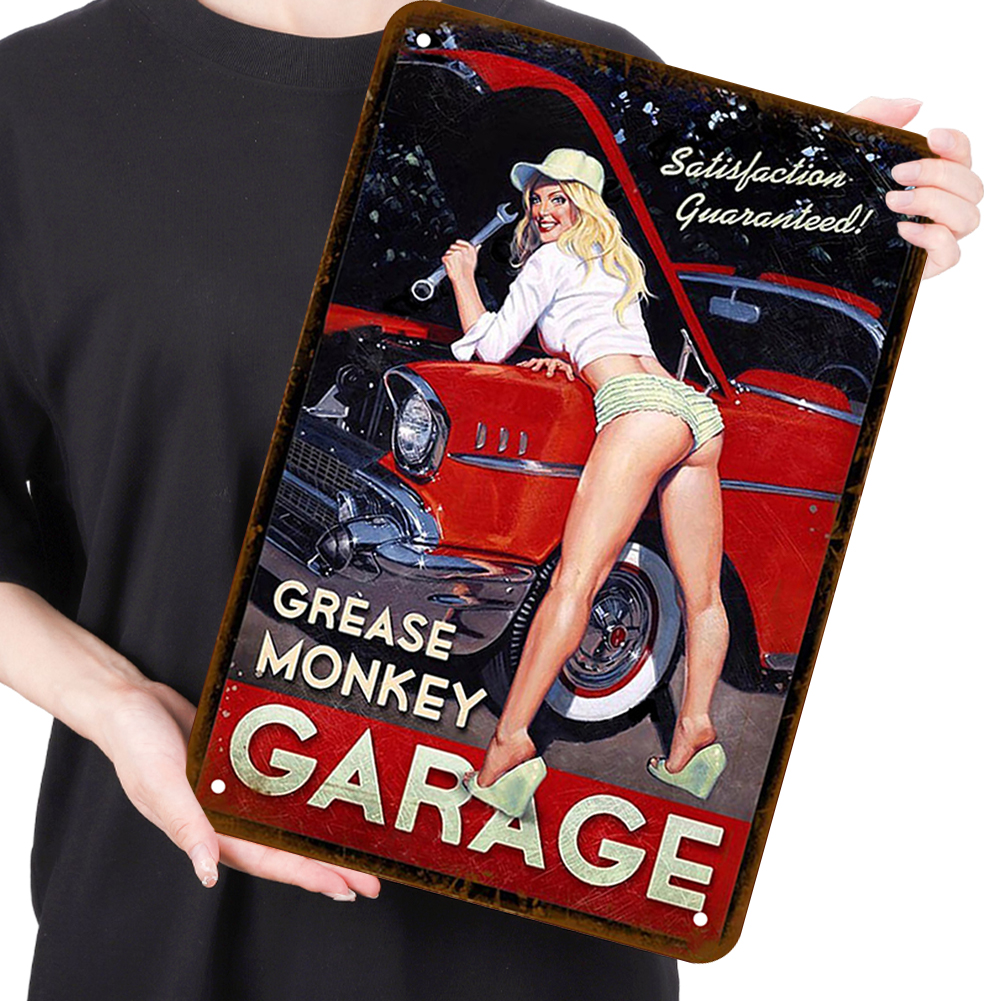 Garage Girl - Vintage Metal Signs(12*16Inch)-Pin-up-girls