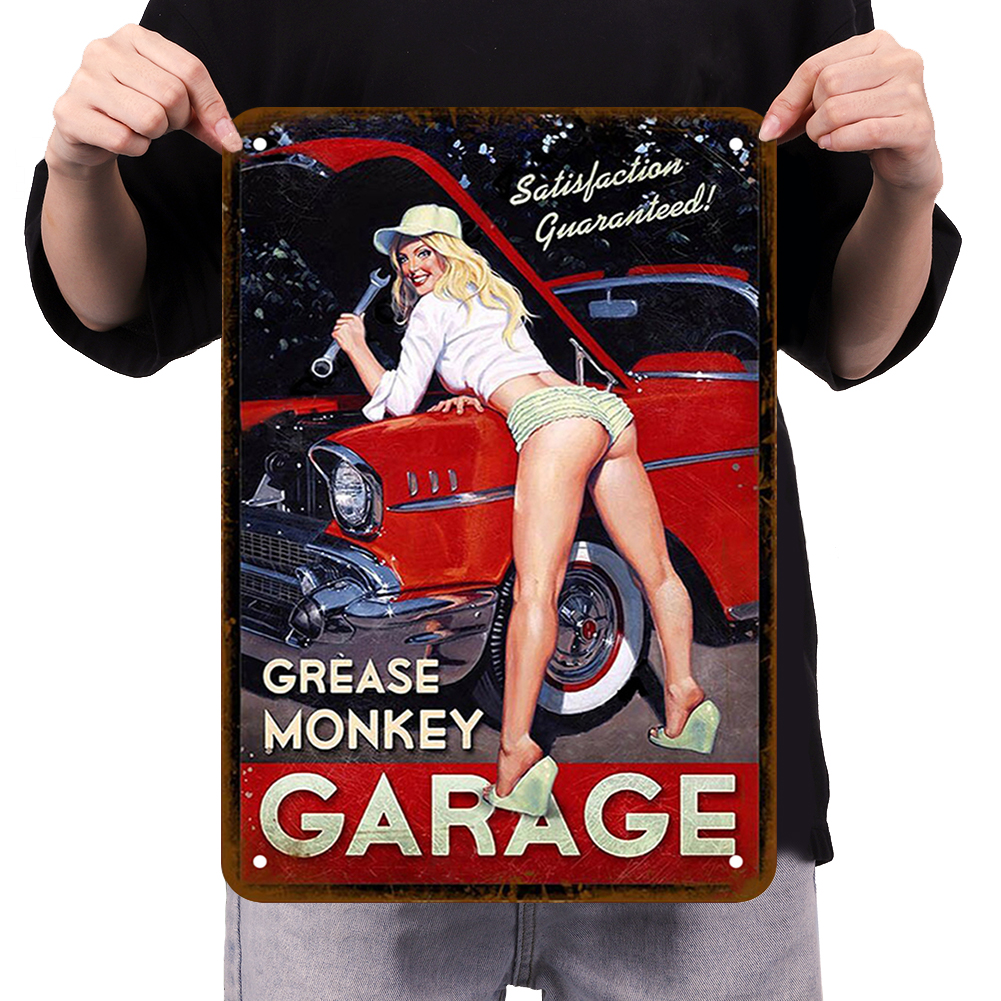 Garage Girl - Vintage Metal Signs(12*16Inch)-Pin-up-girls