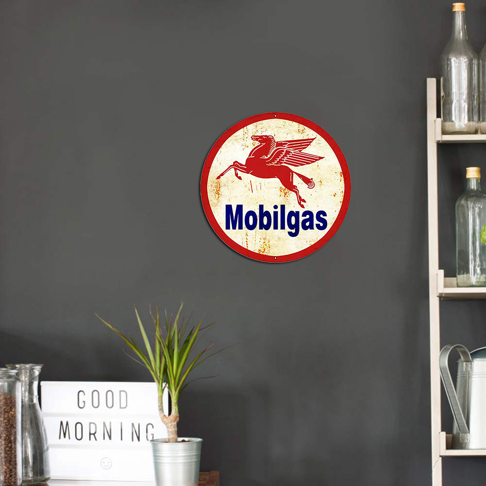 Mobilgas Gas Station - Round Metal Tin Signs(12*12Inch)
