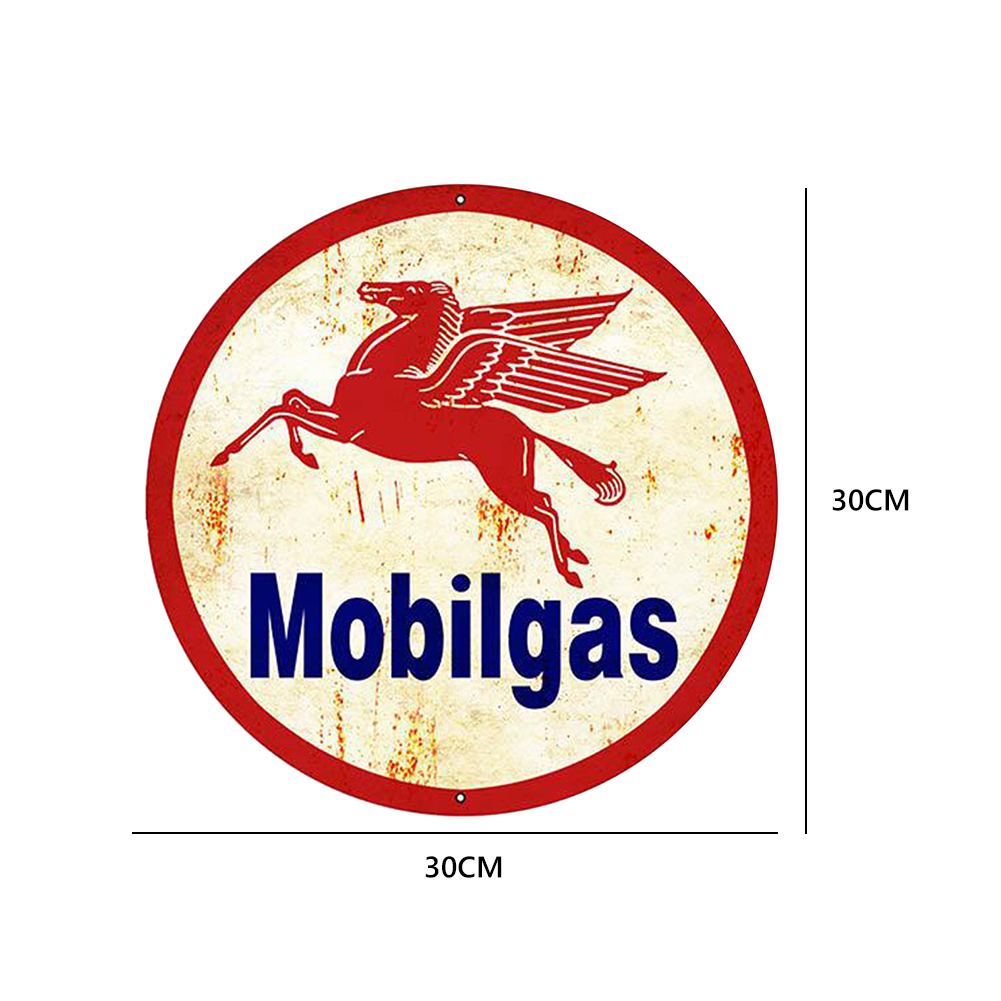 Mobilgas Gas Station - Round Metal Tin Signs(12*12Inch)
