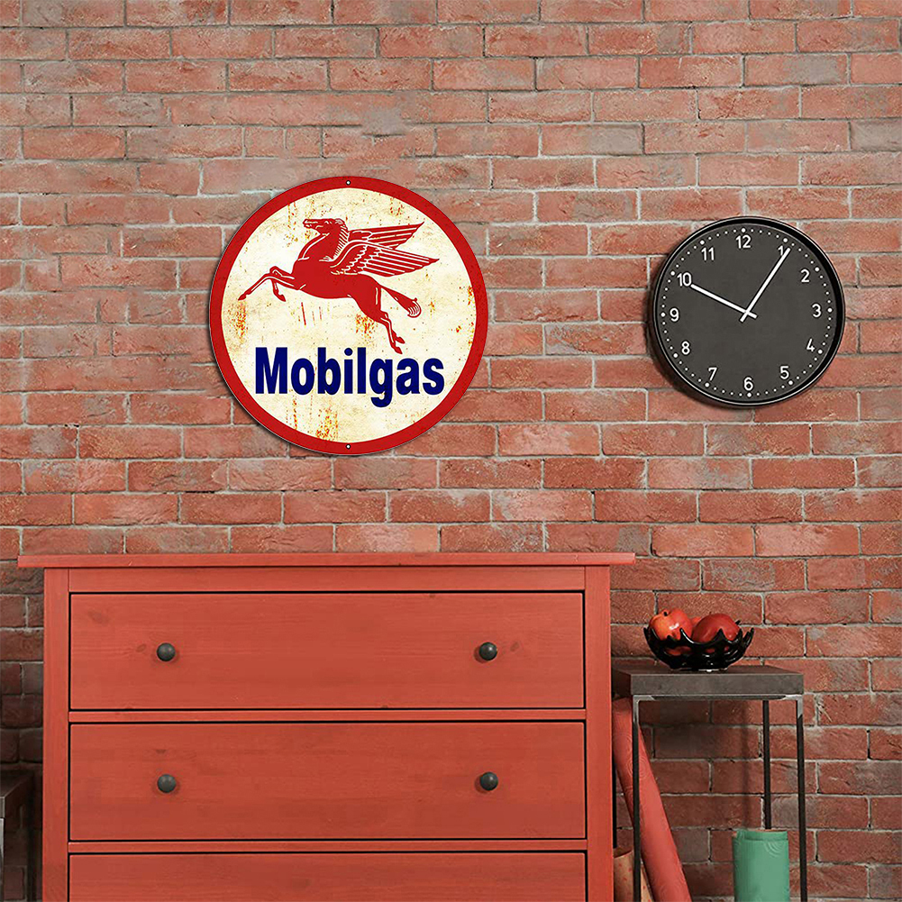 Mobilgas Gas Station - Round Metal Tin Signs(12*12Inch)