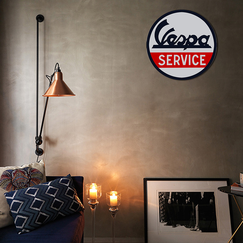 Vespa Service - Round Metal Tin Signs(12*12Inch) - Vehicle