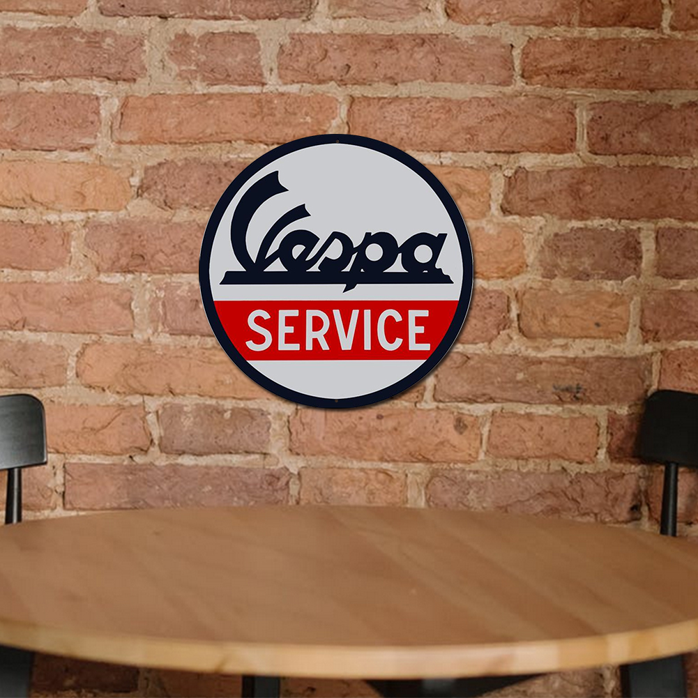 Vespa Service - Round Metal Tin Signs(12*12Inch) - Vehicle