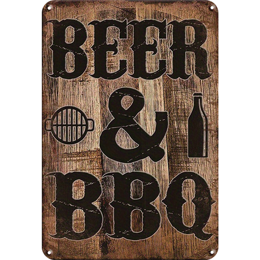 BEER & BBQ - Metal Tin Signs(8*12Inch/12*16Inch) - Bar