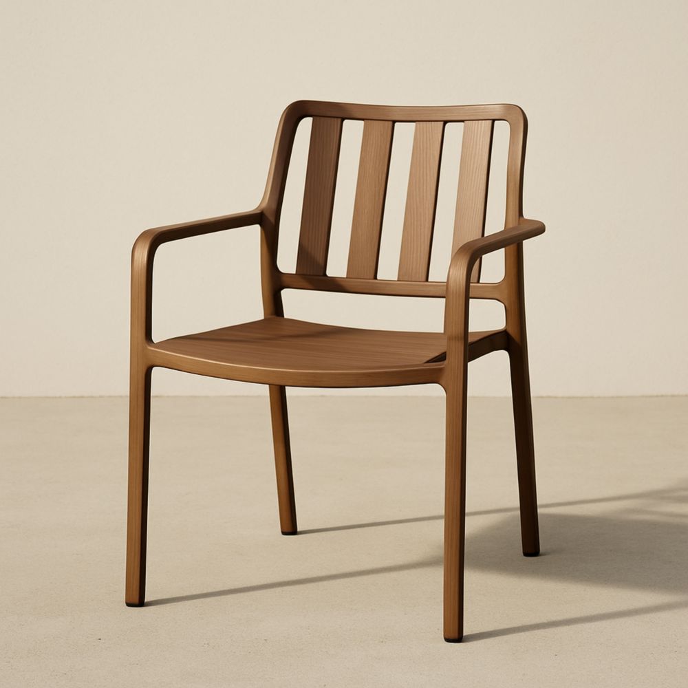 Chaise d'extérieur en polypropylène marron