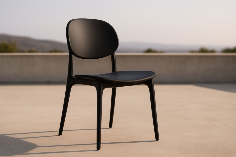 Sedia in Plastica Polipropilene Nera per Interno ed Esterno