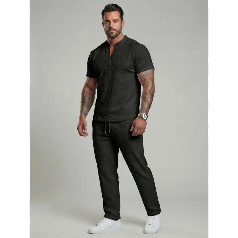 👔 Men‘s 2-Piece Textured Letter Embossed Set---BUY 2 GET 10% OFF & Free Shipping