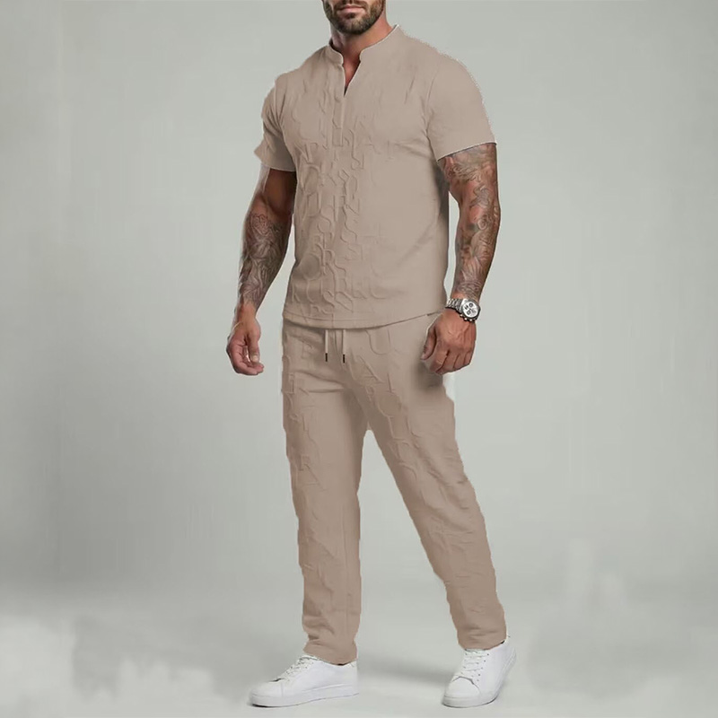 👔 Men‘s 2-Piece Textured Letter Embossed Set---BUY 2 GET 10% OFF & Free Shipping