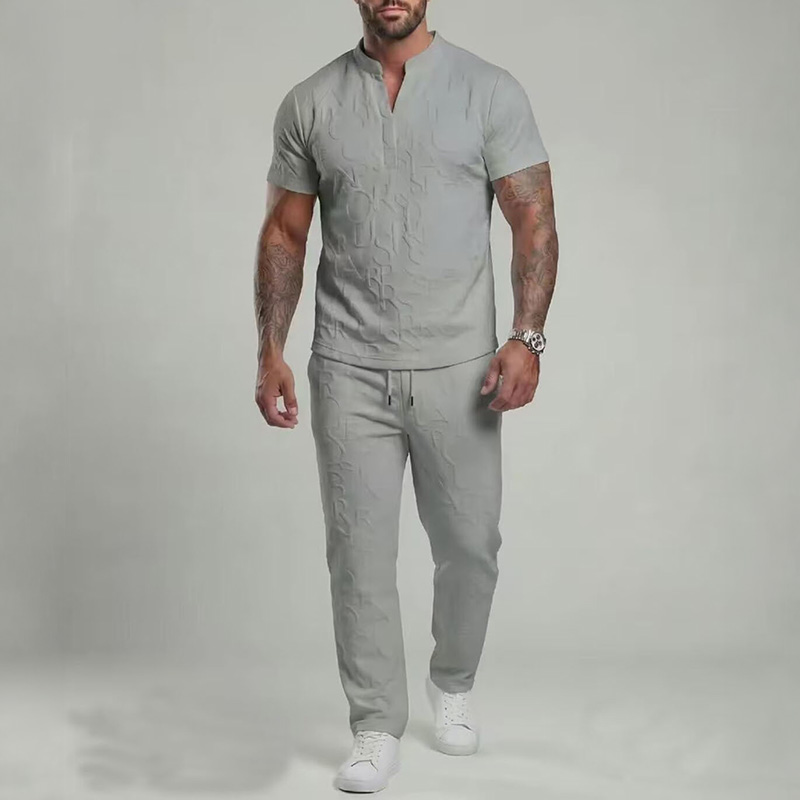 👔 Men‘s 2-Piece Textured Letter Embossed Set---BUY 2 GET 10% OFF & Free Shipping