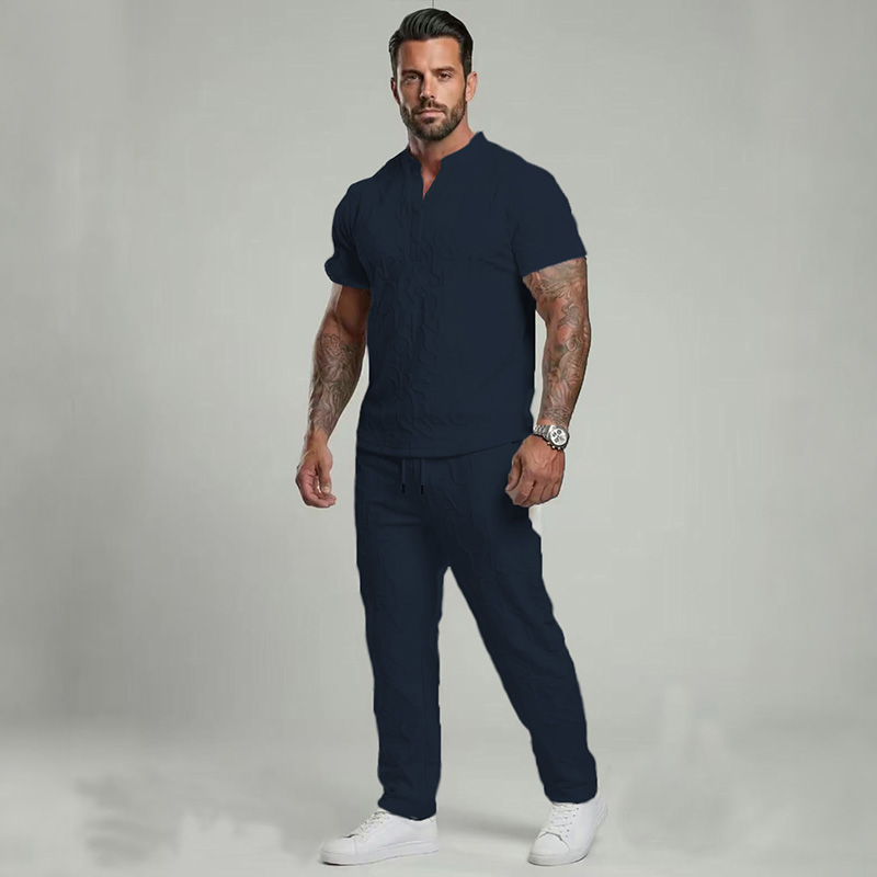 👔 Men‘s 2-Piece Textured Letter Embossed Set---BUY 2 GET 10% OFF & Free Shipping