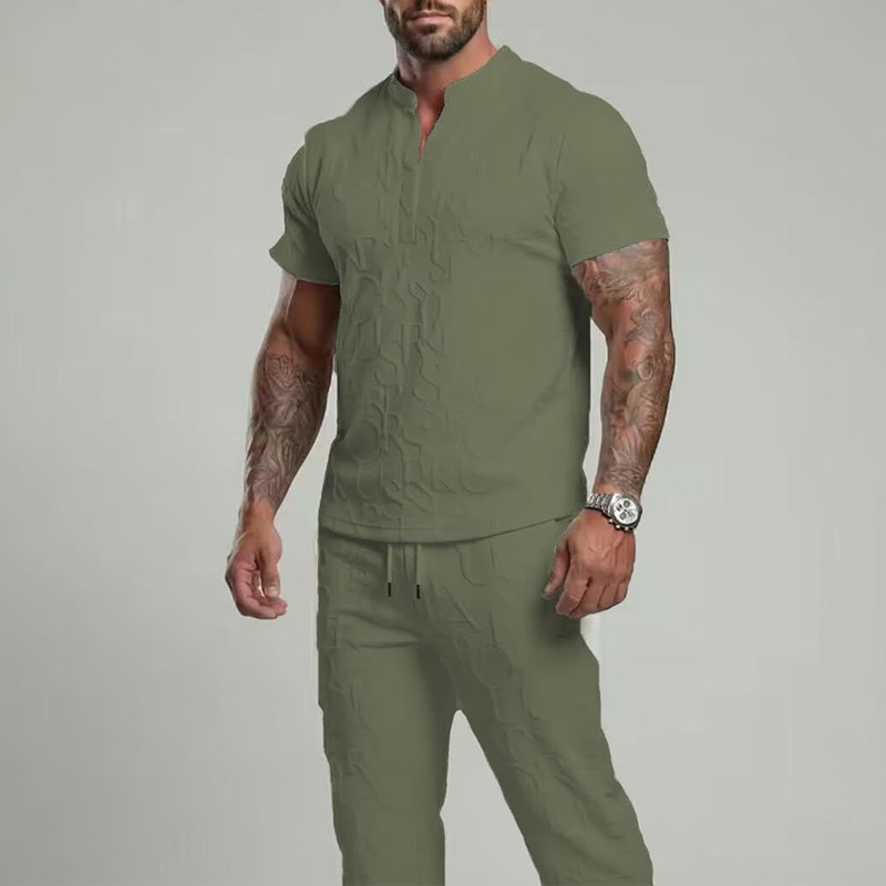 👔 Men‘s 2-Piece Textured Letter Embossed Set---BUY 2 GET 10% OFF & Free Shipping