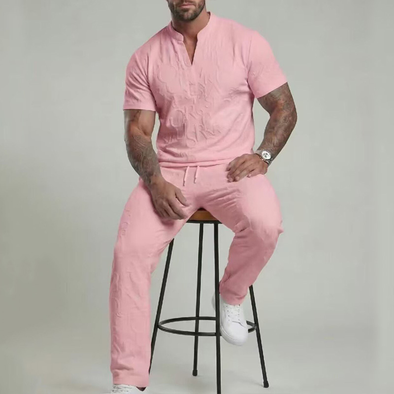 👔 Men‘s 2-Piece Textured Letter Embossed Set---BUY 2 GET 10% OFF & Free Shipping