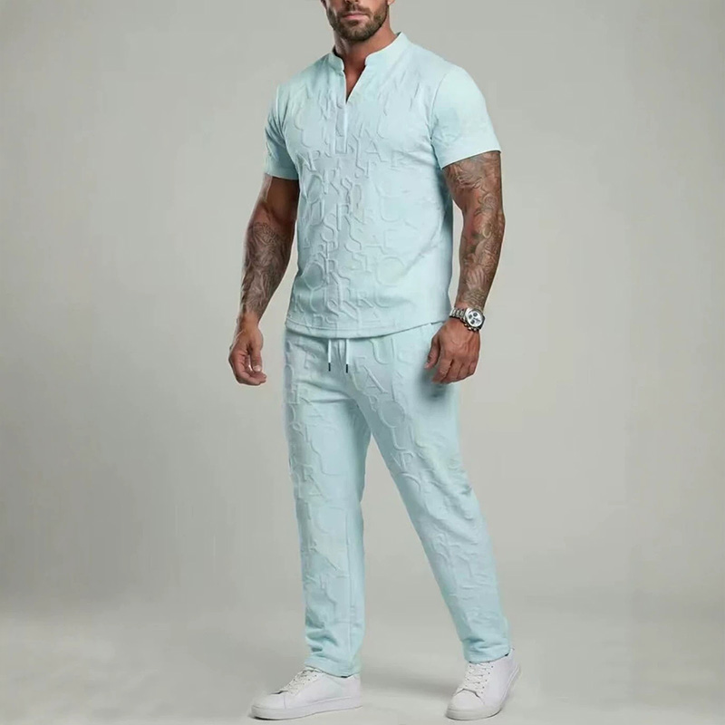 👔 Men‘s 2-Piece Textured Letter Embossed Set---BUY 2 GET 10% OFF & Free Shipping