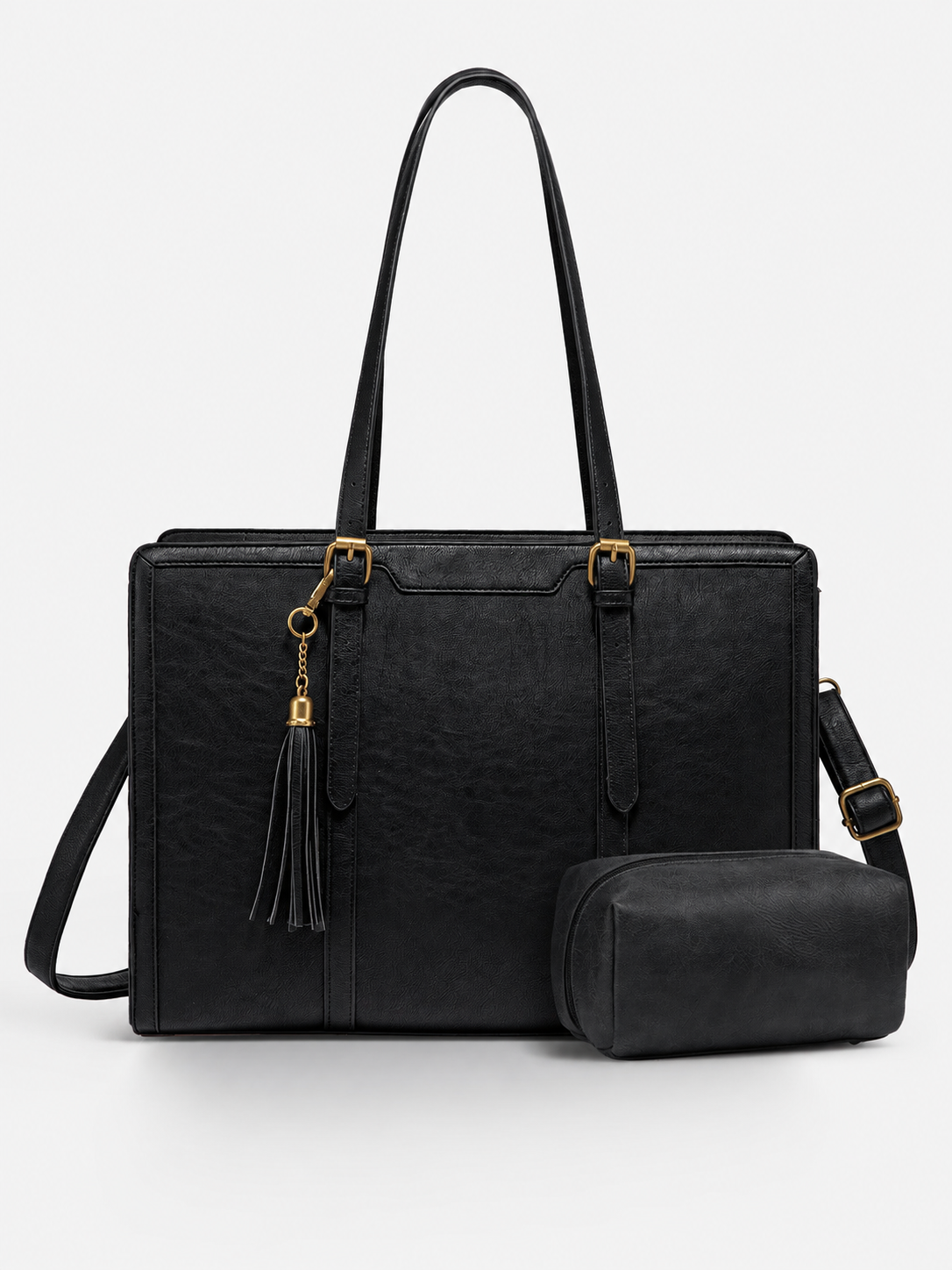 💼Vintage Embossed Leather Laptop Tote, 15.6" 17.3"Laptops🔥（Handcrafted with care）As an added bonus, this messenger bag comes with a clutch bag.