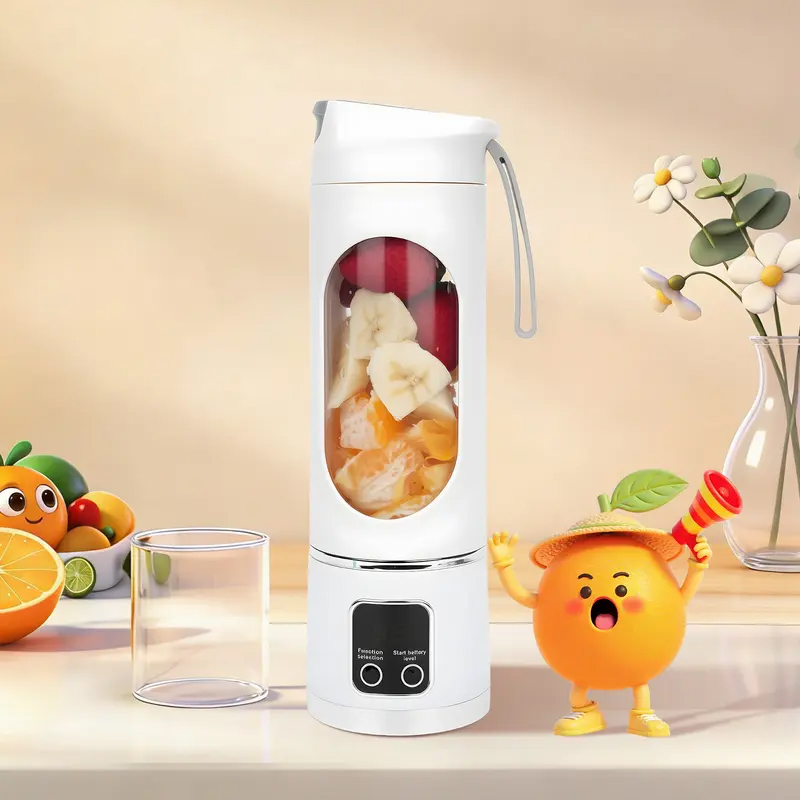 Portable Wireless Juicer | 450ml Large Capacity, 12-Blade Stainless Steel, 3 Juicing Modes, USB-C Rechargeable – Perfect for Travel, Gym & Home