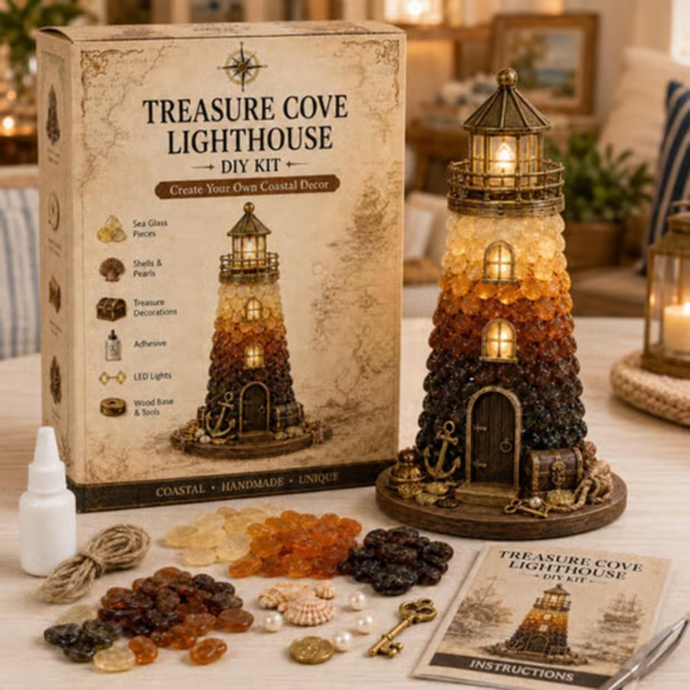 🎄 Lighted Christmas Character Sea Glass-Style Lighthouse Kit Collection