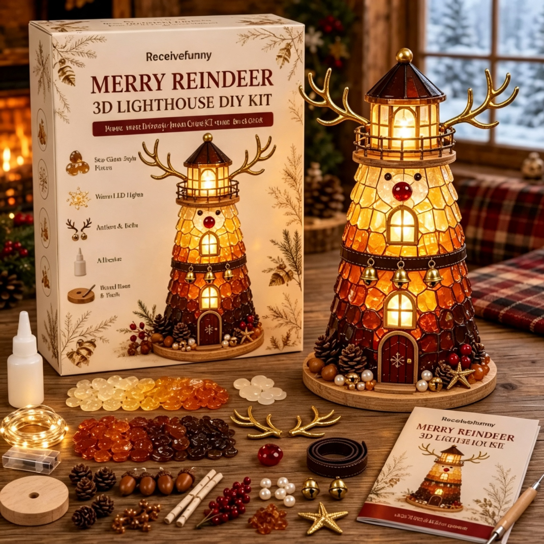 🎄 Lighted Christmas Character Sea Glass-Style Lighthouse Kit Collection