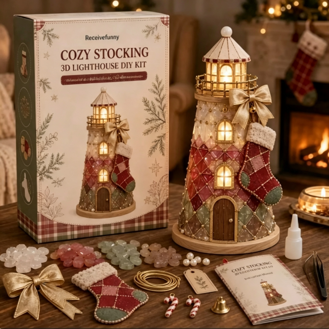 🎄 Lighted Christmas Character Sea Glass-Style Lighthouse Kit Collection