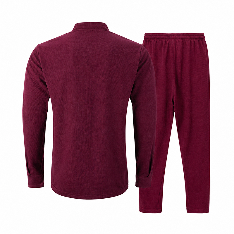 Cotton Waffle Knit Lounge Set – 2-Piece Stand Collar Top & Drawstring Pants | Breathable Loungewear for Home, Travel & Casual Days---Buy 2 Get Extra 10%Off& Free Shipping
