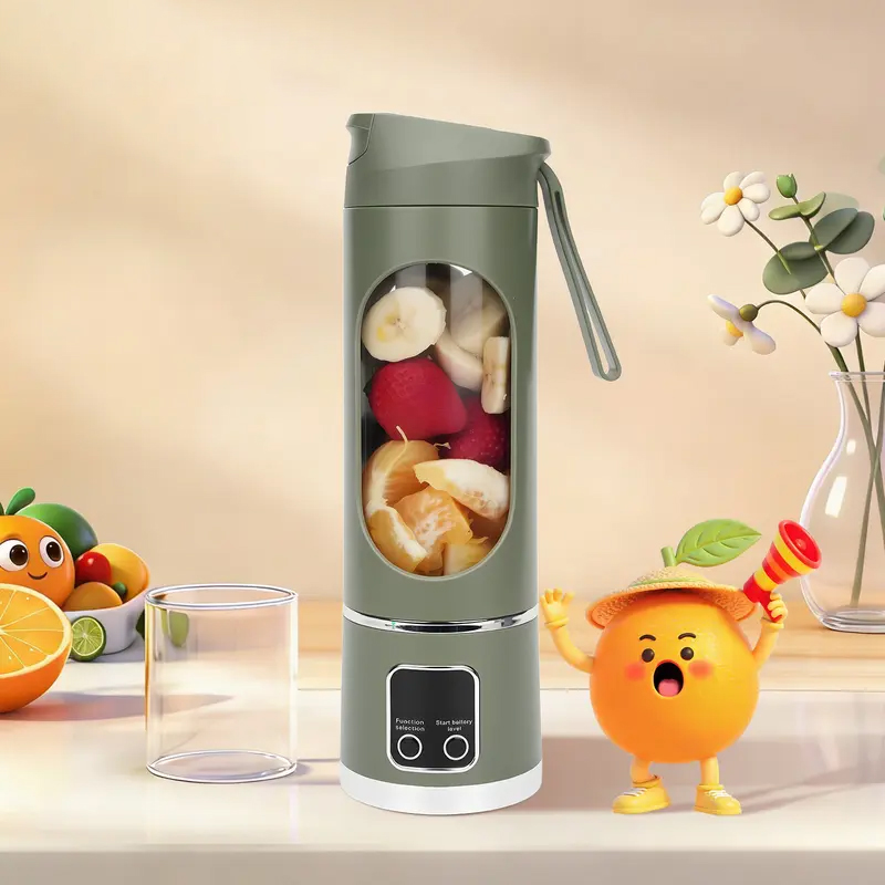 Portable Wireless Juicer | 450ml Large Capacity, 12-Blade Stainless Steel, 3 Juicing Modes, USB-C Rechargeable – Perfect for Travel, Gym & Home