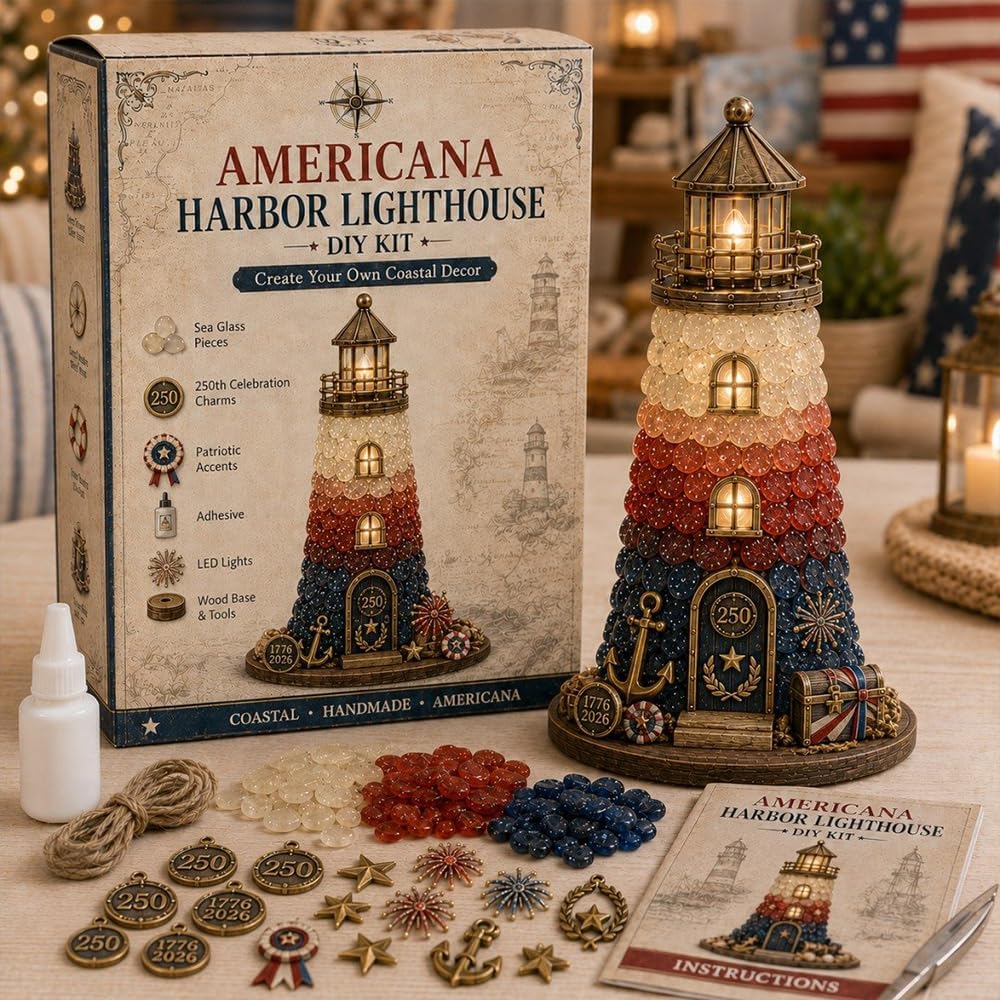 🎄 Lighted Christmas Character Sea Glass-Style Lighthouse Kit Collection