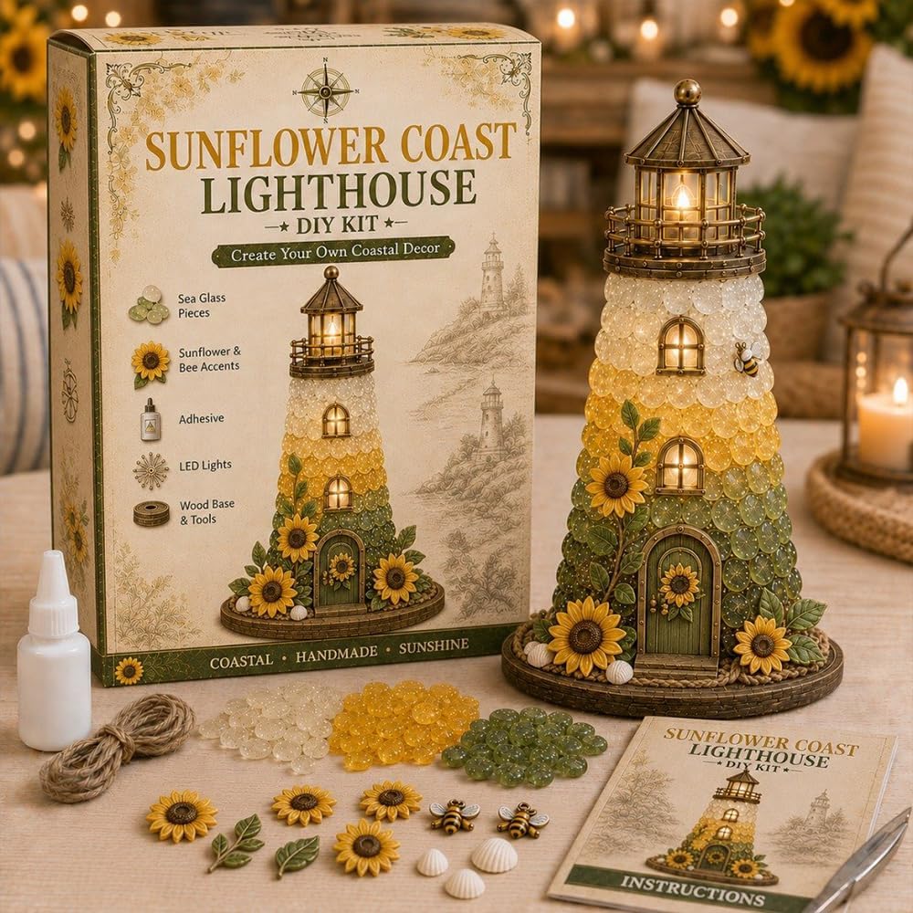 🎄 Lighted Christmas Character Sea Glass-Style Lighthouse Kit Collection