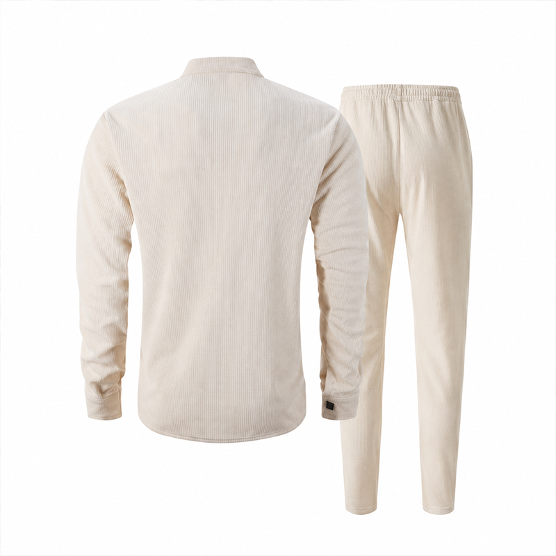 Cotton Waffle Knit Lounge Set – 2-Piece Stand Collar Top & Drawstring Pants | Breathable Loungewear for Home, Travel & Casual Days---Buy 2 Get Extra 10%Off& Free Shipping